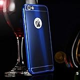 iPhone 6/6S Case, Dteck(TM) Luxury Air Aluminum Metal Frame Case with PC Back Case Protective Bumper Case for Apple iPhone 6/6S(4.7 inch)--Luxury Blue