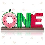 OSNIE Watermelon One Letter Sign Wooden Table Centerpieces One in a Melon Party Decorations for Baby...