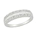 10KT White Gold Baguette and Round Diamond Fashion Ring (1/4 cttw)