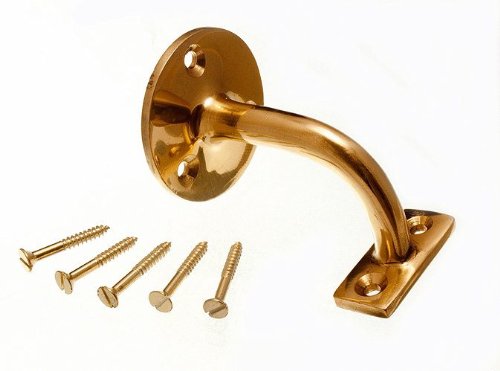 Escalier sécurisé sans vaciller : support main courante laiton poli solide 2 1/2" antichoc avec vis