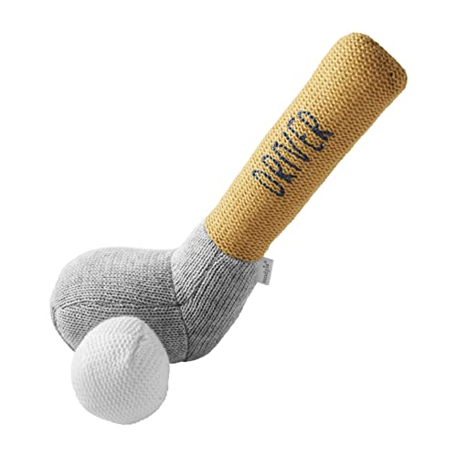 Image of Mud Pie Children's Goft Knit Rattle, Yellow Driver Club