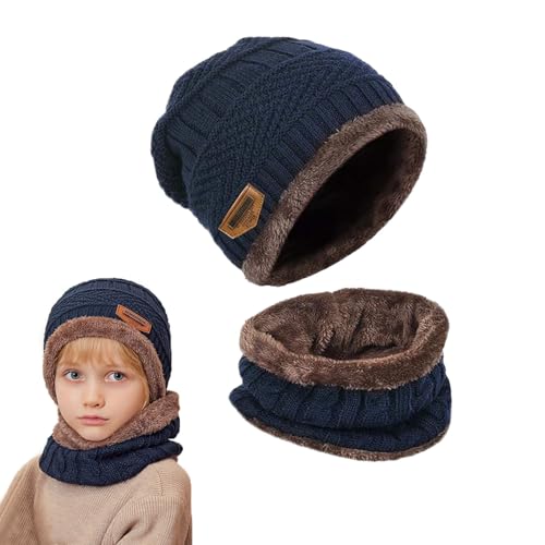 OUOQI Kinder Beanie Mütze Loop Schal Set, Kinder Wintermütze...