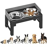 PAKEWAY Elevated Dog Bowls, Spill Proof, Tiltable Pet Feeder with...