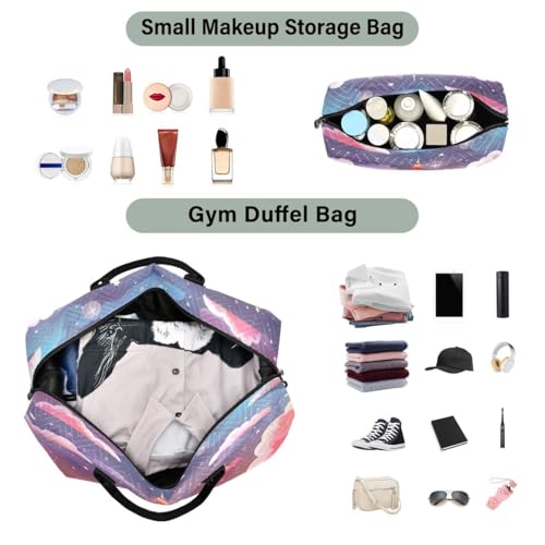 France Eiffel Tower Cloud Travel Duffle Bag Gym Bag Weekender Bags with Toiletry Bag Travel Trip Tote Bag4