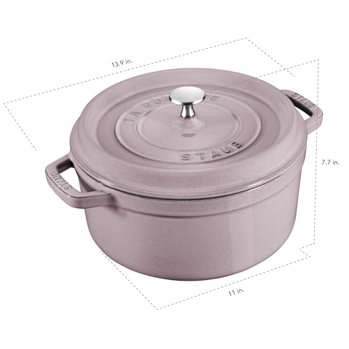 Image of STAUB Cast Iron 7-qt Round Cocotte - Lilac
