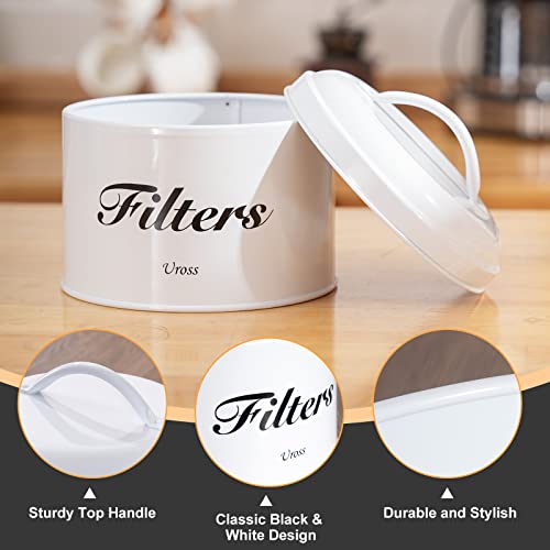 Support de filtre à café Uross blanc avec couvercle pour comptoir - 5