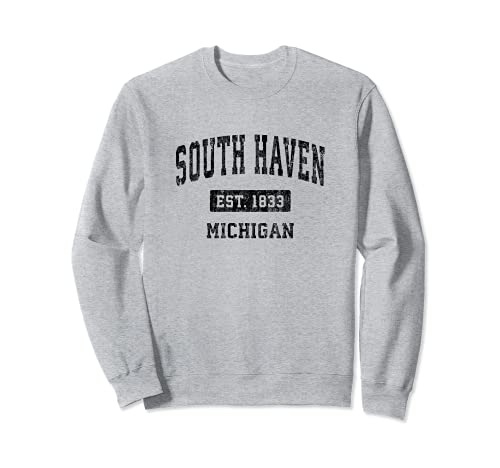 South Haven Michigan MI Vintage Sports Design Negro Diseño Sudadera