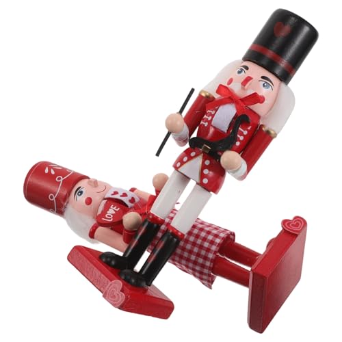 Figurines Casse-Noisette Bois Cœur : Cadeau Idéal de Saint-Valentin - 2