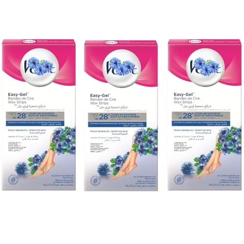 Wax Strips for Body & Legs, Sensitive Skin – 3-Month Supply Value Pack, Long-Lasting Hair Removal