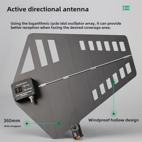 Antena direccional activa para micrófono inalámbrico con 8 salidas y cascada 400-950 MHz 7
