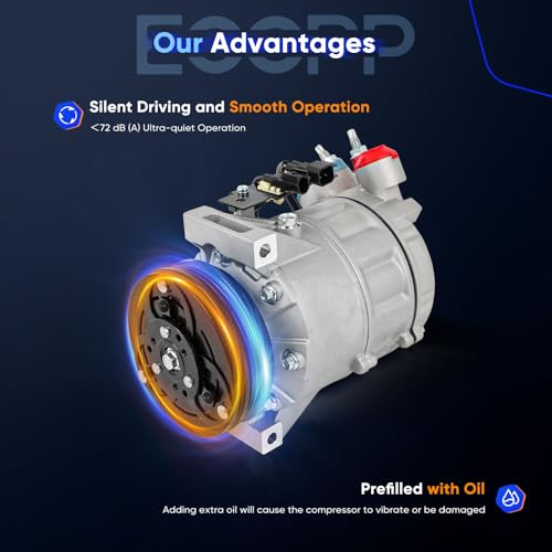 Image of ECCPP A /C Compressor with Clutch Fit for Volvo S60 XC60 V60 2.5L 2012-2016 | Fit for Volvo S80 3.0L 2012-2015 Fast Cooling AC Compressor