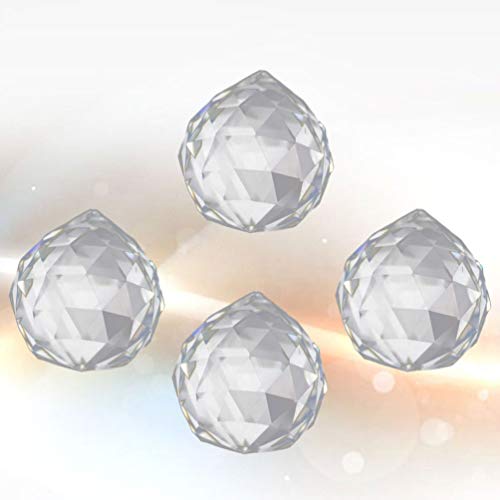 4 peças de bolas de prisma de cristal transparente com pingente de prisma para pendurar no interior