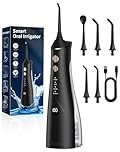 Water Flosser for Teeth Cordless, Oral Irrigator 5 Jet Tips and 4 Modes, Dental Care and Interdental Cleaning, Oral Care, Large Tank, IPX7 Waterproof, for Home and Travel Black
