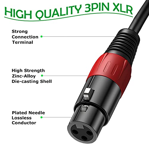Lansensu Xlr To 1/4 Trs Stereo Adapter,Xlr Female To 1/4 Inch (6.35Mm) Stereo Balanced Microphone Stereo Audio Converter Adaptercable 2Pack(6.35Mm To Xlr Female-4Ft) #TOP2