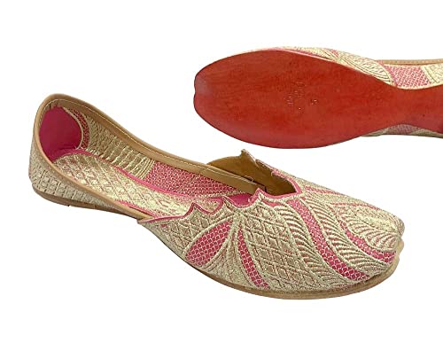 Punjabi Jutti for Women's Indian Mojaris Pink Handmade Juti Traditional Ethnic Shoes4