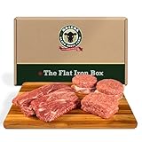 ROSEDA Flat Iron Steaks & All Natural Beef Burger Patties Gift Box 6.5LB - (Variety-Pack) with 3 Flat Iron Steaks, 8 Dry Aged Beef Burgers & 1LB Ground Beef, Grill or Pan-Ready, Steakhouse Beef Gift Box
