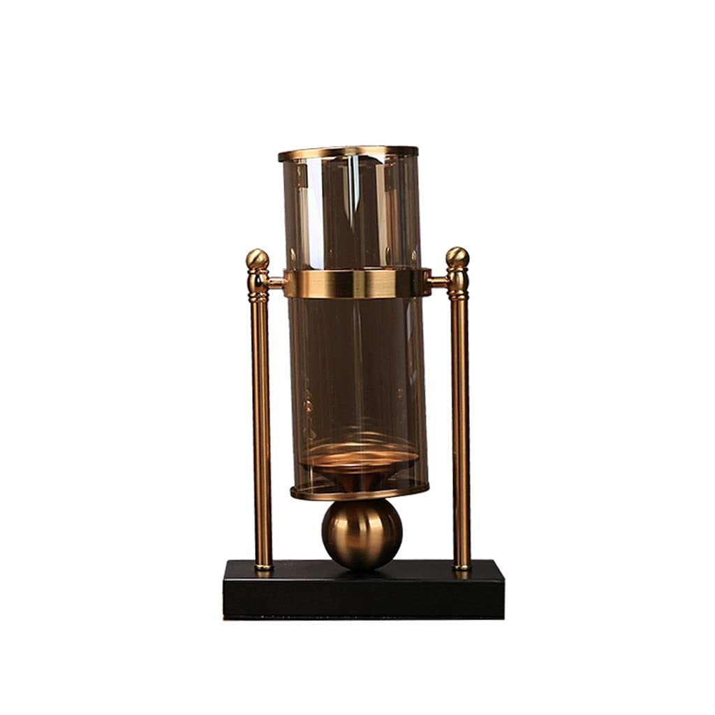 metal candlesticks, Candle Holder Candelabra Vintage Metal Candlestick With Glass Screen Cover Accent Display For Home Wedding Candlelight Dinner D