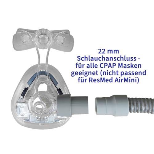 oxyhero CPAP-Schlauch 19 mm – 180 cm Länge, 19 mm Innendurchmesser, 22 mm Gummi-Muffe – Für alle CPAP-Masken geeignet – Kompatibel mit allen Standard-CPAP-Geräten