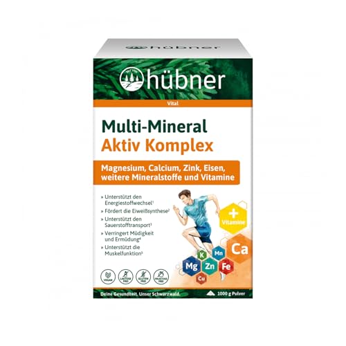 hübner® Multi-Mineral Aktiv-Komplex Pulver | basische Mineralstoffe & Vitamine für Sport & Alltag | unterstützt Regeneration & Säure-Basen-Haushalt | vegan & laktosefrei | Zitronengeschmack | 1000 g