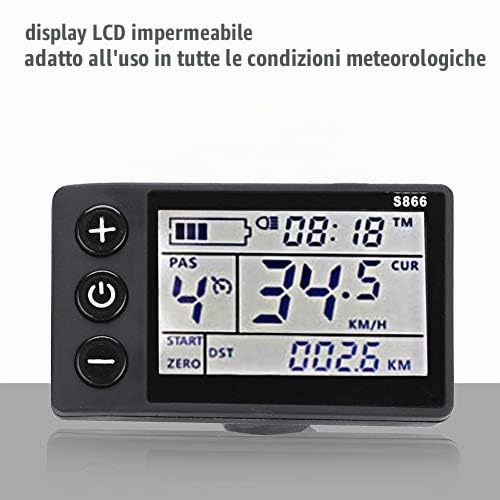 Keenso Kit Display LCD, Kit Controller brushless Elettrico 24V-48V Display LCD Impermeabile per Manubrio da 22,5 mm, per Biciclette elettriche, Auto, Scooter(36V/48V 350W)
