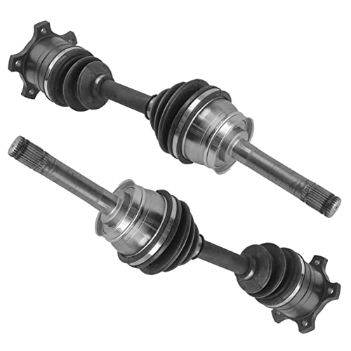Image of TRQ Front Driver and Passenger Side CV Axle Assembly Set Neoprene Boots Moly Greased Compatible with 1990-1994 Nissan D21 1990-1995 Nissan Pathfinder 1995 Pickup 4WD V6 3.0L
