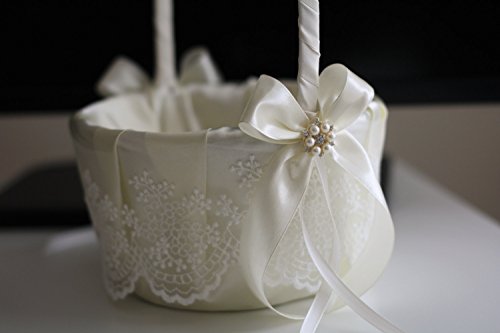 One Flower Girl Basket | Alex Emotions | Ivory Wedding Basket | Lace Collection | Wedding Ceremony Basket #TOP2