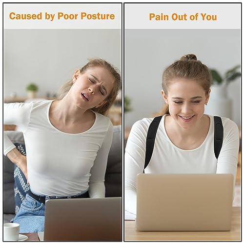 Posture Corrector for Women and Men, Adjustable and Breathable Upper Back Brace for Posture, Providing Pain Relief from Back, Neck, Shoulder and Clavicle, Black(Medium) - Image 4