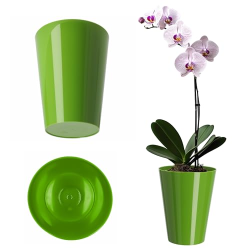 KADAX Blumentopf, schlanker Orchideentopf, Schlichter Pflanzkübel, Blumenkübel für Orchidee, Knabenkraut, Gänseblümchen… – Ansicht 1