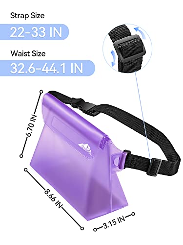 Image of HEETA 2 /3 /4 Pack Waterproof Pouch with Waist Strap, Screen Touchable Dry Bag with Adjustable Belt for Phone Valuables for Kayaking, Swimming, Snorkeling, Boating, Fishing, Surfing & Beach