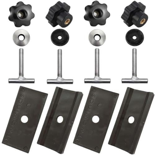 Twowinds - Tornillo Sujeción Carga en Riel 7h5883084c Compatible con VW T5 T6 Multivan Transporter California - Fijación Mueble Frigo Potty - Soporte Protector Rail (4 set tornillos, 4 soportes)