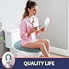 Luxury Soft Microfiber Toilet Lid Cover - Machine Washable, Adjustable Rubber Backing, Fits Most Round & Elongated Seats (17.5 X 15 Inches)