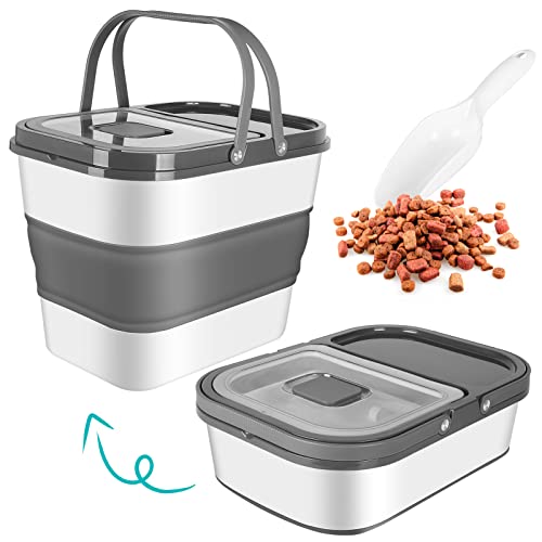Yecercan Dog Food Container, 30Lb Pet Food Storage Containers, Large Collapsible Dog Food Storage With Airtight Lid & Rolling Wheels & Handles, Plastic Cat Food Storage With Scoop #TOP5