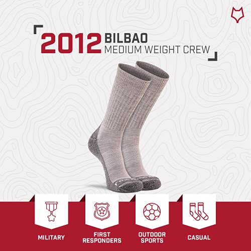 Foxriver Womens Bilbao Medium-Weight Outdoor Crew Hiking Socks, Grey Heather, Large Us #TOP4