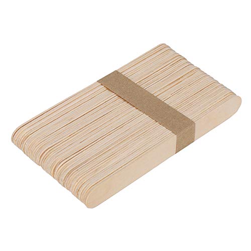 Abaisse-langue de Spatule de Cire en Bois de 50 Pièces, Conception Plus Longue Jetable pour la Cire D'épilation de Masque Facial