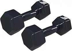 Rmg8 Fit - PAR HALTER 3KG EMBORRACHADO SEXTAVADO PRETO