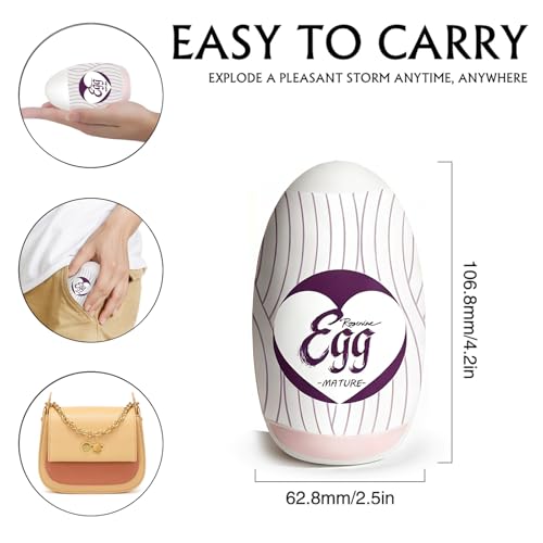 Image of Egg Male Masturbators for Penis Training,Textured Stroker Pocket Pussy Stretchable Stimulator Sleeve with Strong Suction, Realistic Portable Anal Sex Toys for Men（Mature-Style）