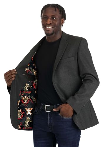 Officially Licensed Gremlins Men's Blazer, Mogwai, Gizmo & Stripe Gremlin Pattern Long Sleeve Fun Casual Work Jacket
