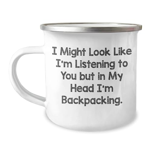 DesiDD Fun Camping Mug for Backpacking Enthusiasts, Inspirational Gifts for Men Women Friends Family on Birthday
