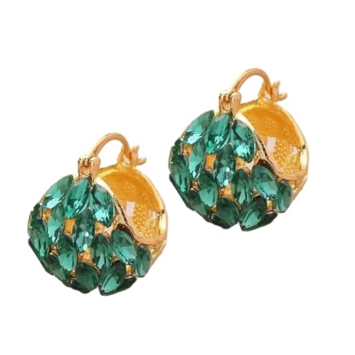 Zirconia Inlaid Basket Dangle Earrings Stylish Party Jewelry Alloy Accessories