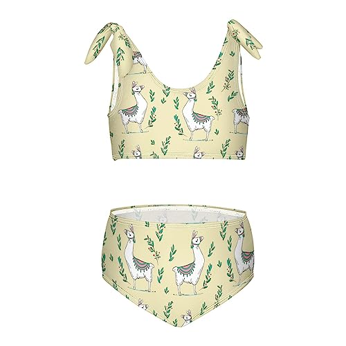 Image of Horse Pattern On Blue Girls Bikini Sets 2 Piece Swimsuits Bathing Suit Swimwear