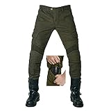 □ Protección: Los pantalones incluyen la certificación de equipos de protección de motocicletas de la UE CE, modillas de protección de esponjas de la rodilla × 2 y cadera × 2 (no material de PVC ordinario), se pueden eliminar rápidamente cuando no está en uso,