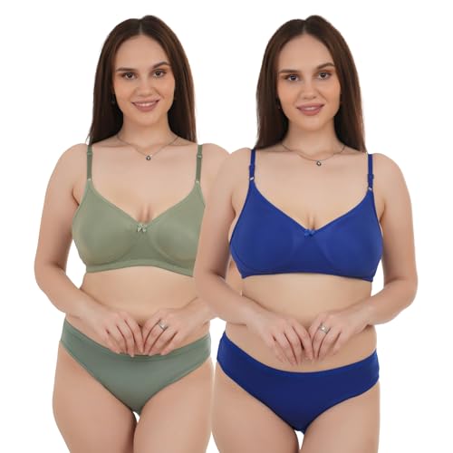 Image of Unitrust Premium Lingerie Set with Full Coverage Non-Padded Bra and Hipster Panty Set