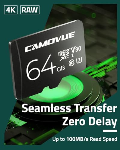 CAMOVUE SD-10, karta microSD 64 GB, kompatybilna z kamerą bezpieczeństwa CAMOVUE