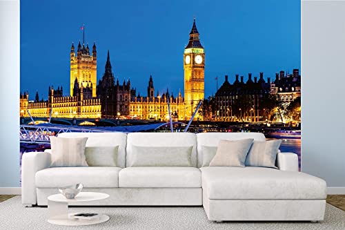 Papier peint photo non tissé Londres - 375 x 250 cm (avec colle) - Papier peint non tissé - Papier peint mural - Pour salon, chambre, bureau, cuisine - Prêt...