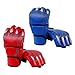 kowaku 2 Pairs MMA Gloves Kickboxing Gloves Half Finger Shockproof with Open Palm Martial Arts Gloves Boxing Fight Gloves for Sanda, Red and Blue