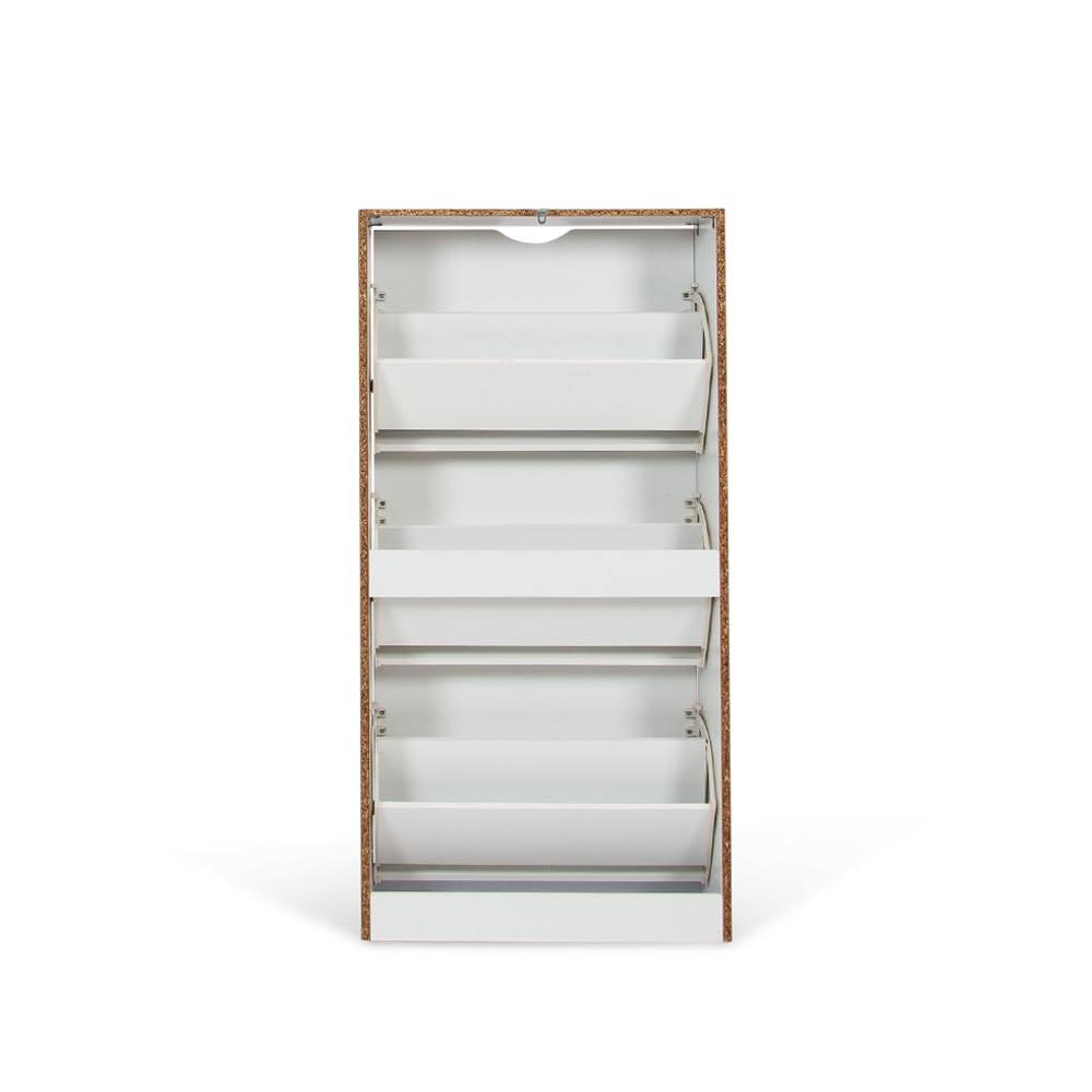 Milton & Oldbrook Armoire à Chaussures Prato - Meuble de Rangement Moderne pour 18 Paires, Design Compact en Bois Noir