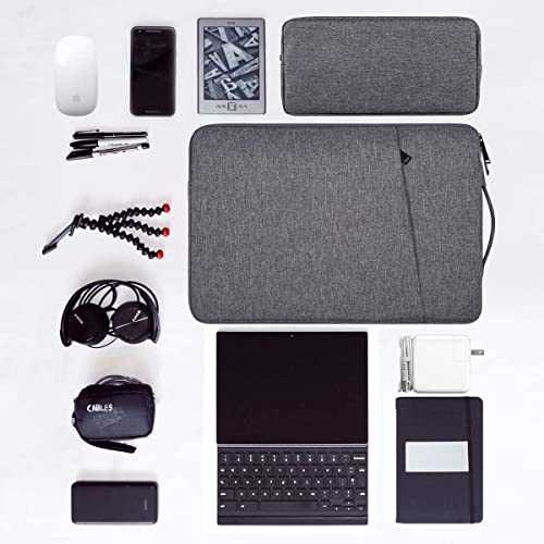 Image of Dynotrek Zipper 11.6 Laptop Tablet Sleeve /Case /Cover /Bag with Charger Pouch Compatible for Most Surface Pro 9 8 7 /Laptop Go 2 3, MacBook Air 11 /12, HP Asus Samsung Chromebook -Denim Grey
