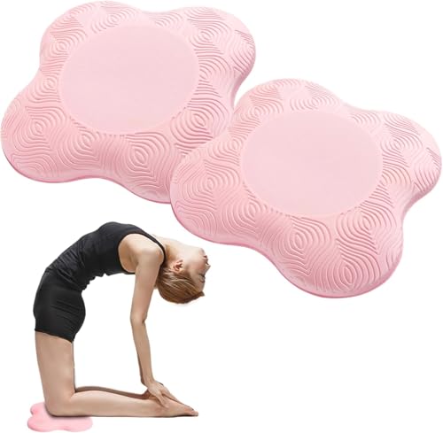 2 Packs Yoga Knee Pad Cushion Non Slip Thick Kneeling Pad Exercise Pads Knees Elbows Wrist Hands Head Foam Pilates Kneeling pad for Kneeling Down Workout Pilates Exercise (pink)