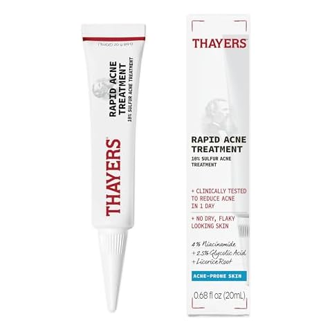 Thayers Rapid Acne Treatment with 10% Sulfur, Sulfur Acne Treatment with Niacinamide and Glycolic Acid, Soothing and Non-Stripping Skin Care, 0.68 Fl Oz Cover