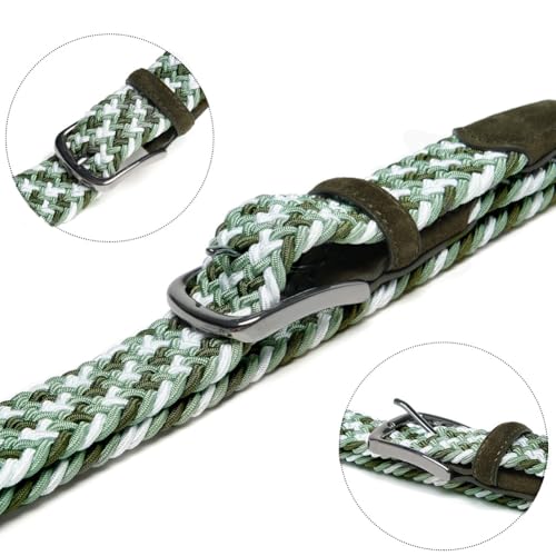 Image of Men's Stretch Braided Elastic Woven Canvas Golf Belt, multicolor,1 3 /8 inch